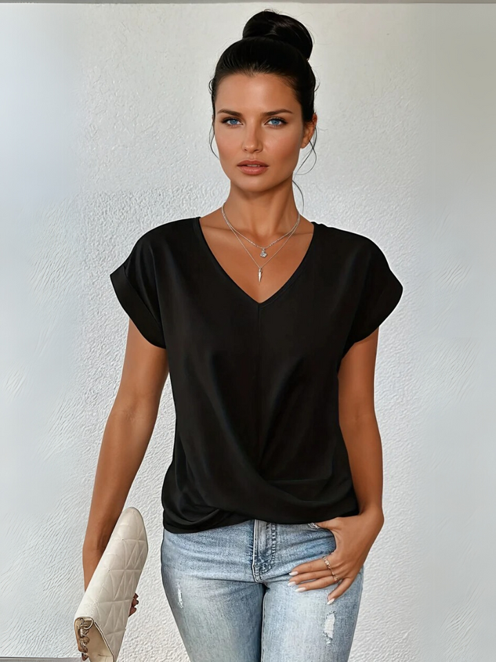 Celvara™ - Casual T-Shirt with Sweetheart Neckline