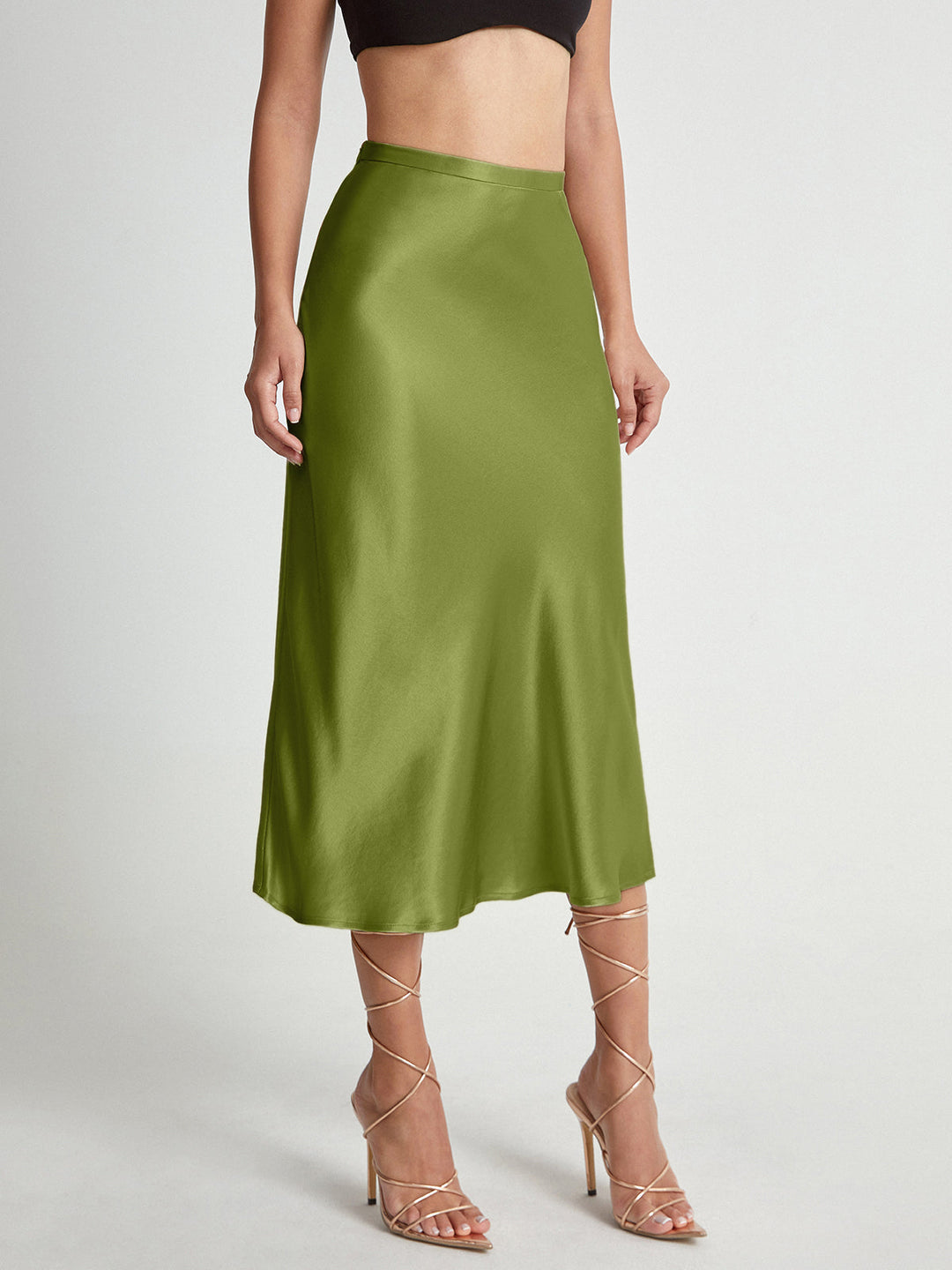 Lunara™ The Satin Flow Midi Skirt