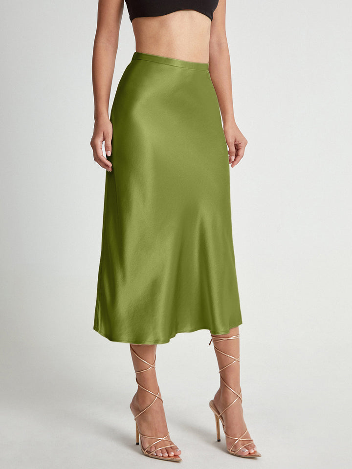 Lunara™ The Satin Flow Midi Skirt