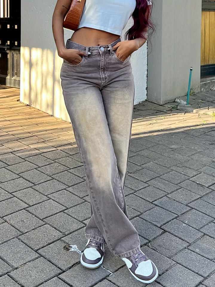 Ravelle™ | Retro Wash Straight Jeans