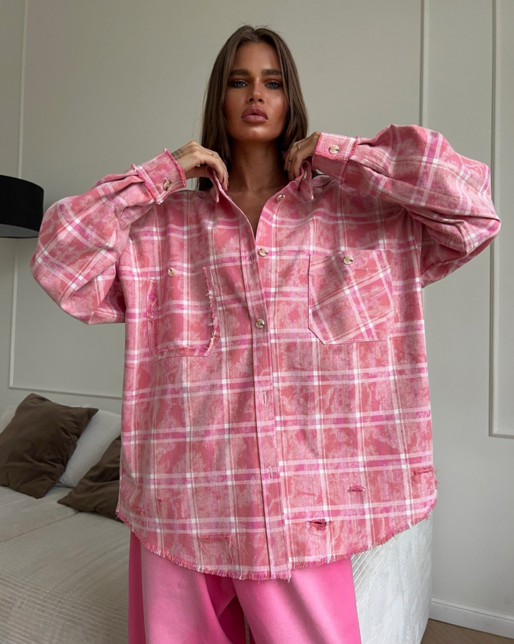 Rudira™ | Distressed Plaid Shirt