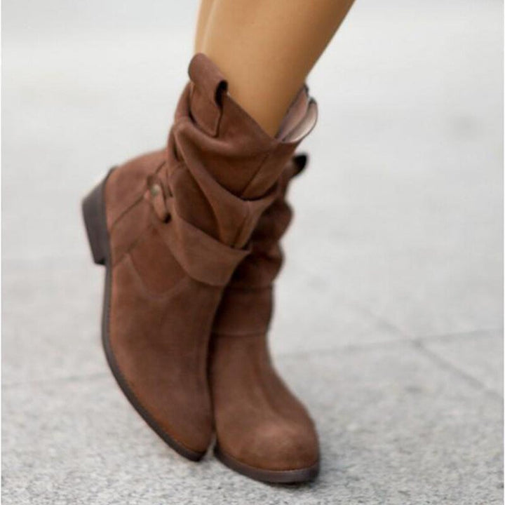 Cosima - Comfortable suede ankle boots with low heel